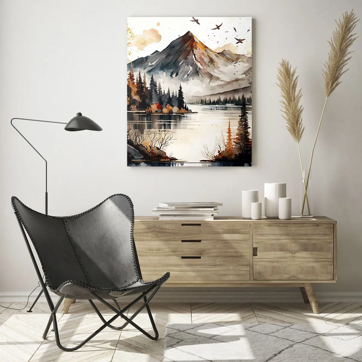 Glass picture - Golden Autumn in the Mountains - 50x70 cm
