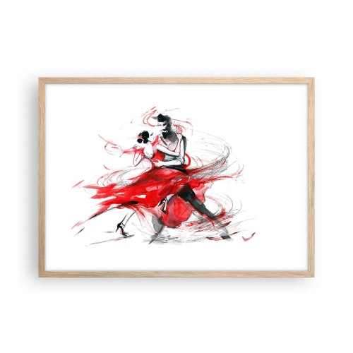 Poster in light oak frame - Tango - Rhythm of Passion - 70x50 cm