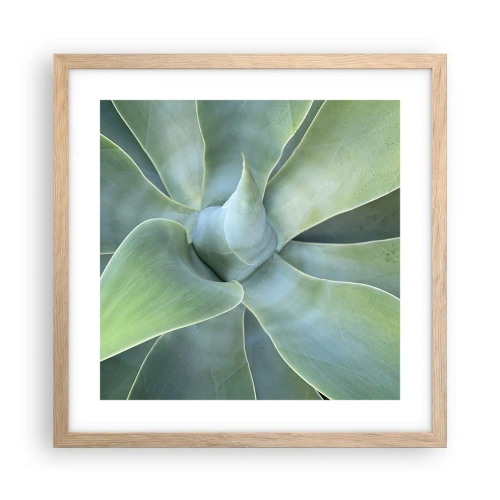 Poster in light oak frame - Birth of Green - 40x40 cm