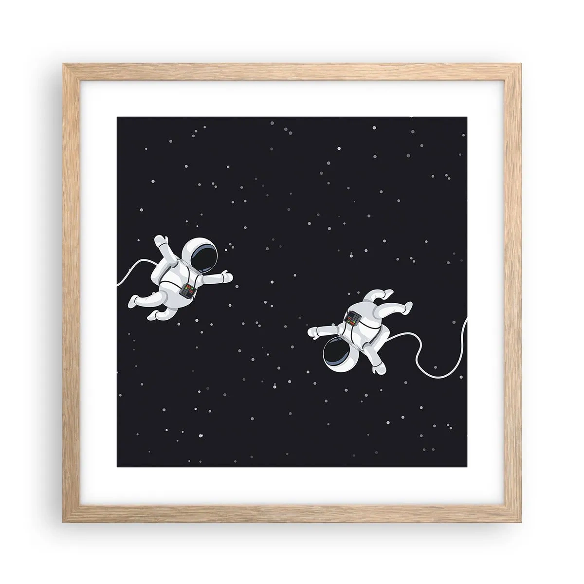 Poster in light oak frame - Space Dance - 40x40 cm