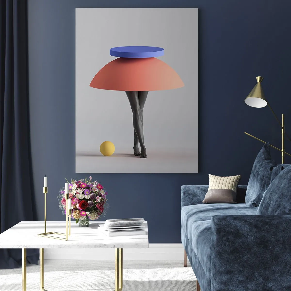 Glass picture - Surrealistic Composition - 50x70 cm