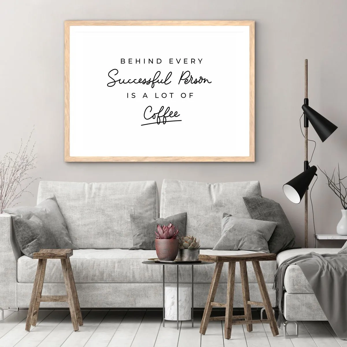 Poster in light oak frame - Secret of Success - 50x40 cm