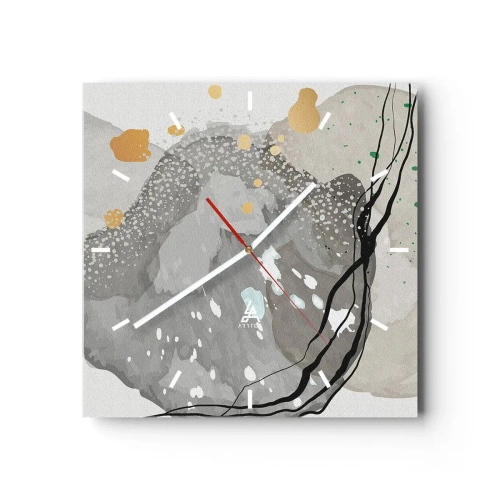 Wall clock - Clock on glass - Organic Composition - 40x40 cm