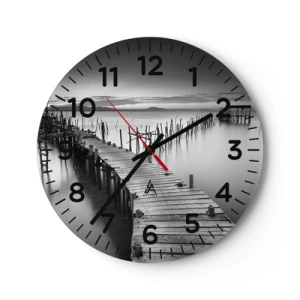 Wall clock - Clock on glass - Peace of a Forgotten Shore - 30x30 cm