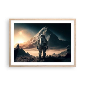 Poster in light oak frame - New Challenge - 70x50 cm