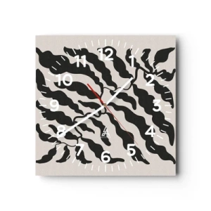 Wall clock - Clock on glass - Nature of a Square - 40x40 cm