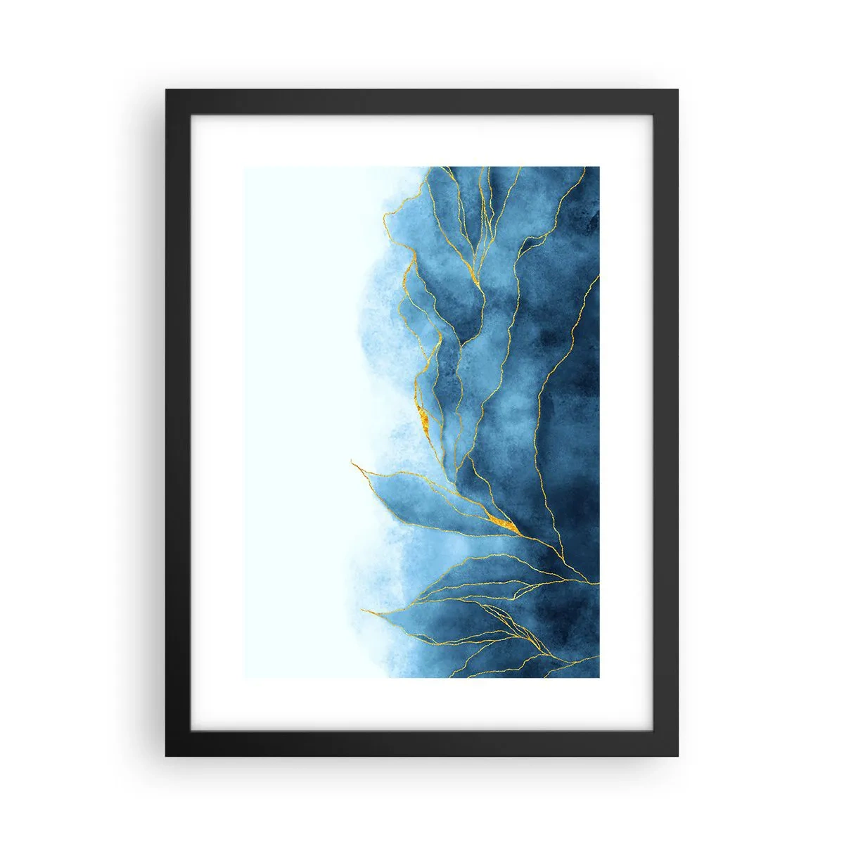 Poster in black frame - Blue In Gold - 30x40 cm