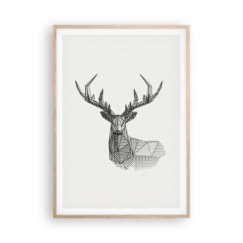 Poster in light oak frame - Derr in Cubist Style - 70x100 cm