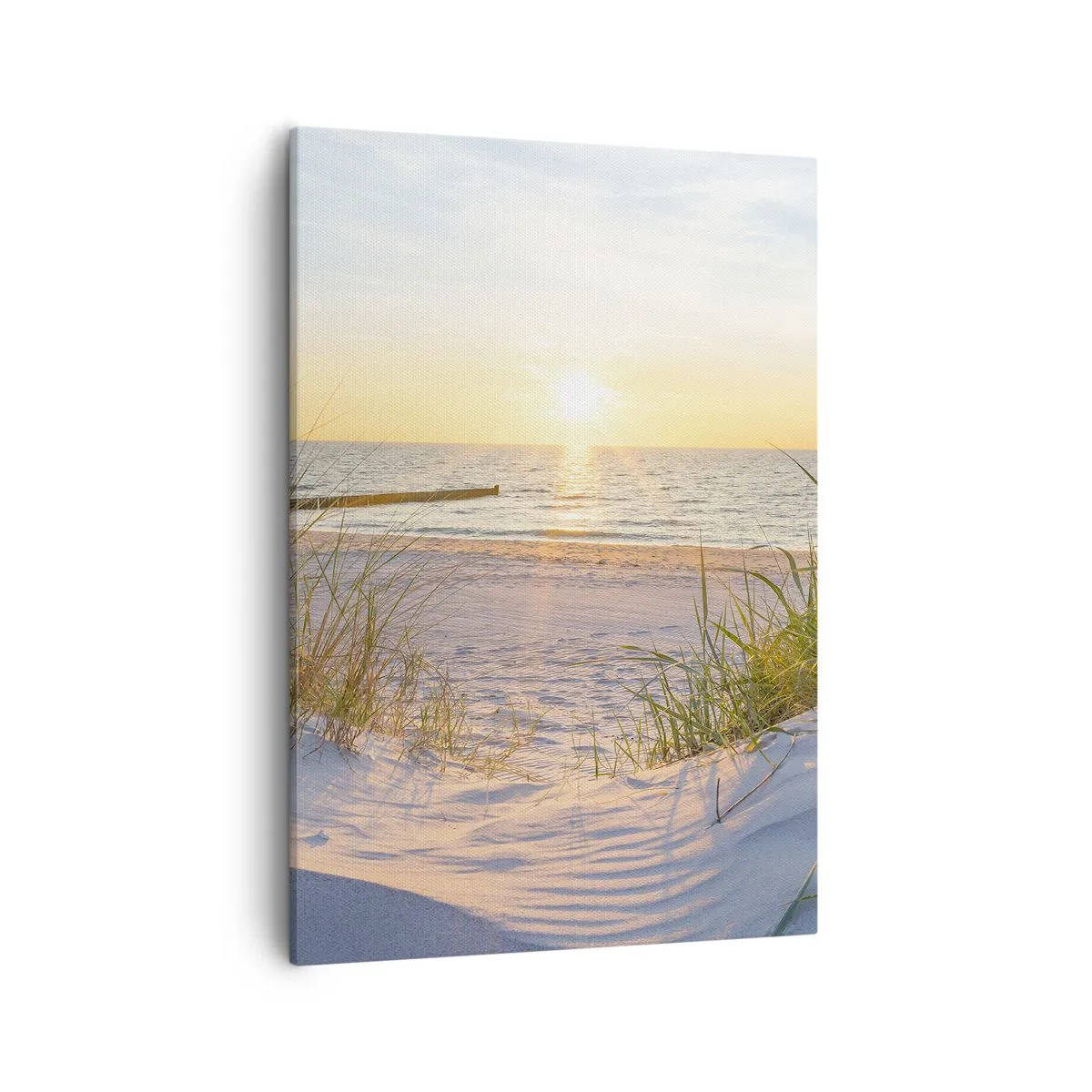 Canvas picture - Sound of the Sea, Singing of the Birds, Wild Beach among Grass - 50x70 cm