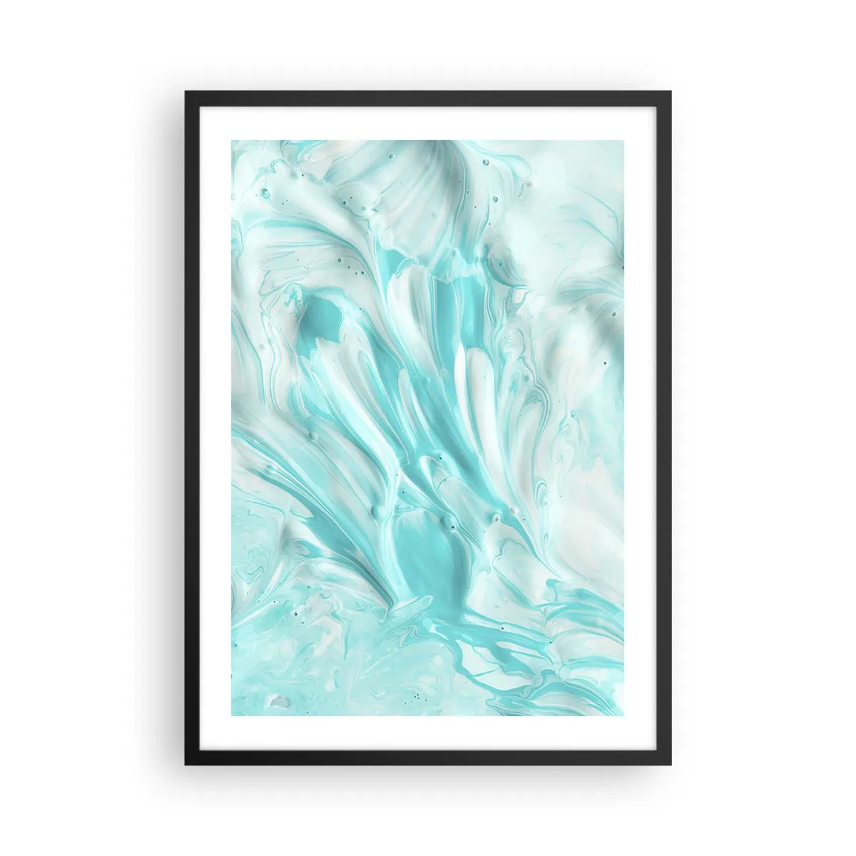 Poster in black frame - Turquoise abstract pattern - 50x70cm - Together Forever - Modern wall decoration for the living room and bedroom ARTTOR