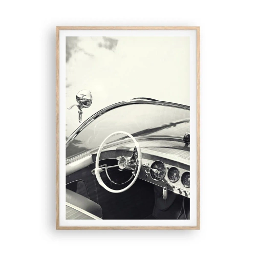 Poster in light oak frame - Weather for the Rich - 70x100 cm