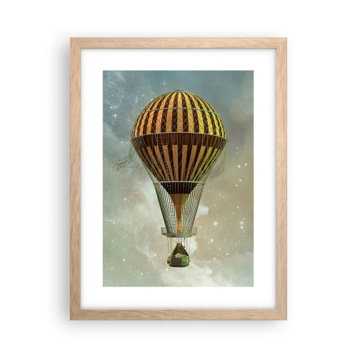 Poster in light oak frame - Pioneer Flight - 30x40 cm