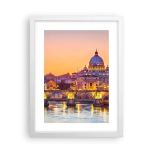 Poster in white frmae - Twilight over Eternal City - 30x40 cm
