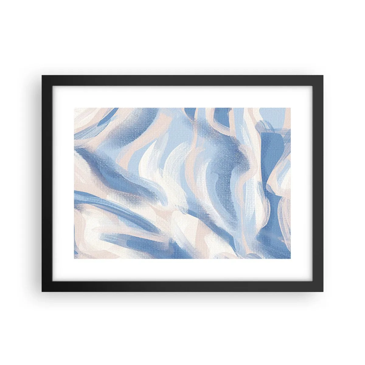 Poster in black frame - Blue Waves - 40x30 cm