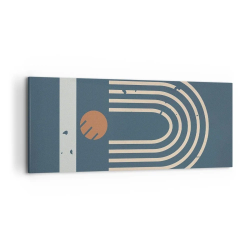 Canvas picture - Geometry on Navy Blue - 120x50 cm