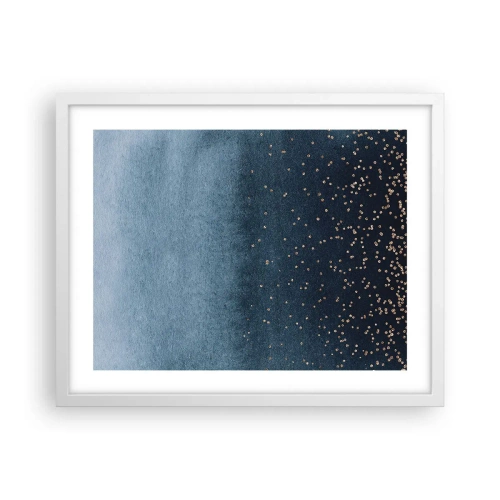 Poster in white frmae - Composition - Blue Phases - 50x40 cm