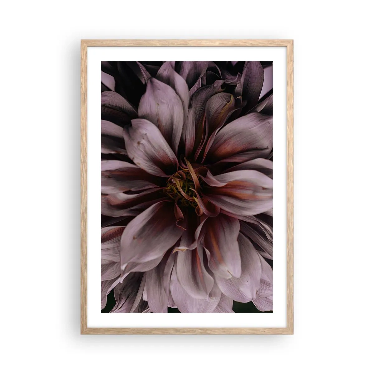 Poster in light oak frame - Flowery Heart - 50x70 cm