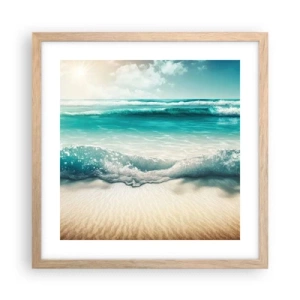 Poster in light oak frame - Calm of the Ocean - 40x40 cm