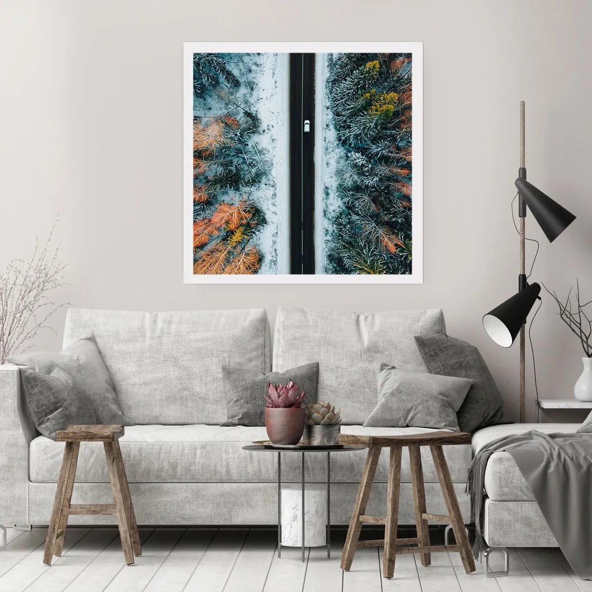 Poster - Through a Wintery Forest - 40x40 cm