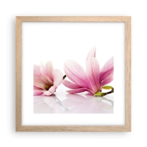 Poster in light oak frame - Delicate Like a Spring Breeze - 30x30 cm