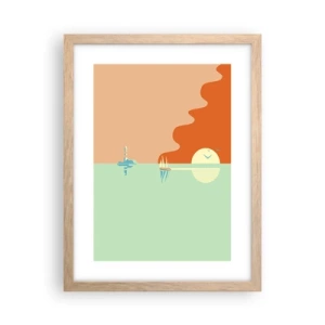 Poster in light oak frame - Ideal Sea Landscape - 30x40 cm