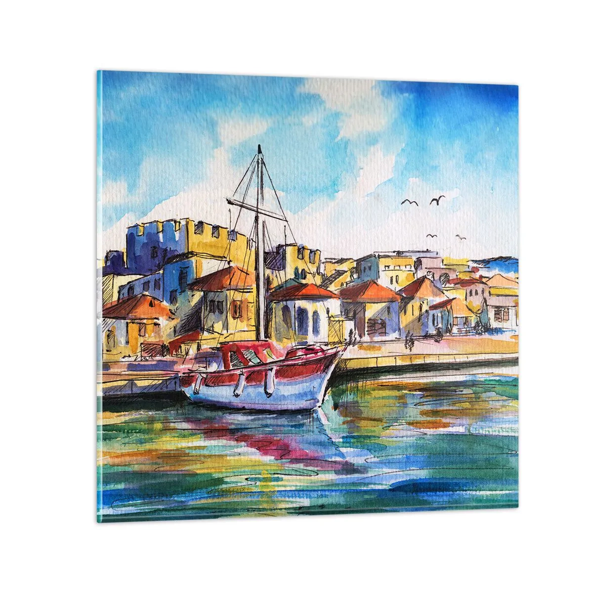 Glass picture - Rainbow Afternoon - 50x50 cm