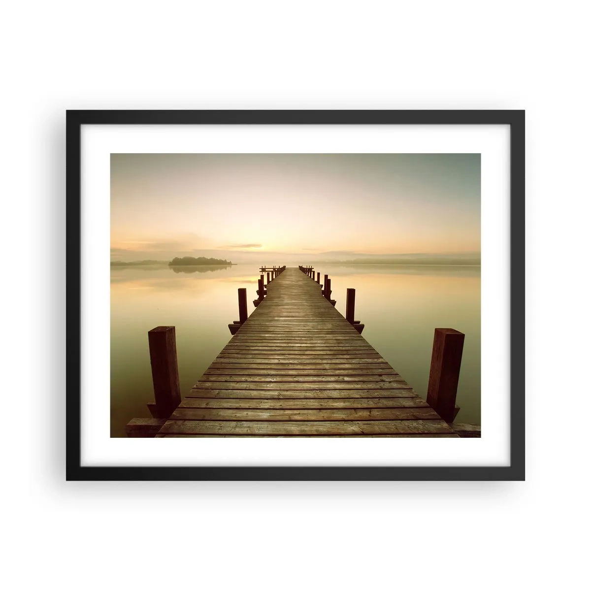Poster in black frame - Before Dawn, Dawn, Light - 50x40 cm