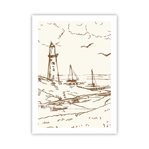 Poster - Outline of a Summer Postcard - 50x70 cm