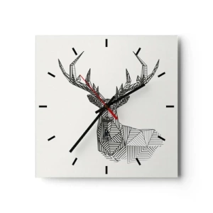 Wall clock - Clock on glass - Derr in Cubist Style - 30x30 cm