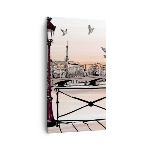 Canvas picture - Over the Roofs of Paris - 45x80 cm