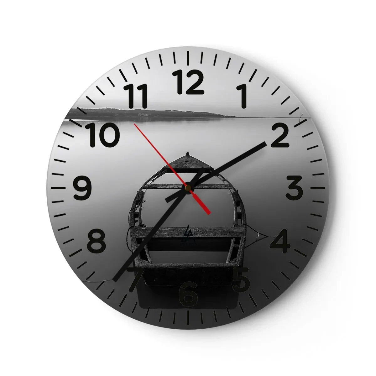 Wall clock - Clock on glass - Longing and Melancholy - 30x30 cm