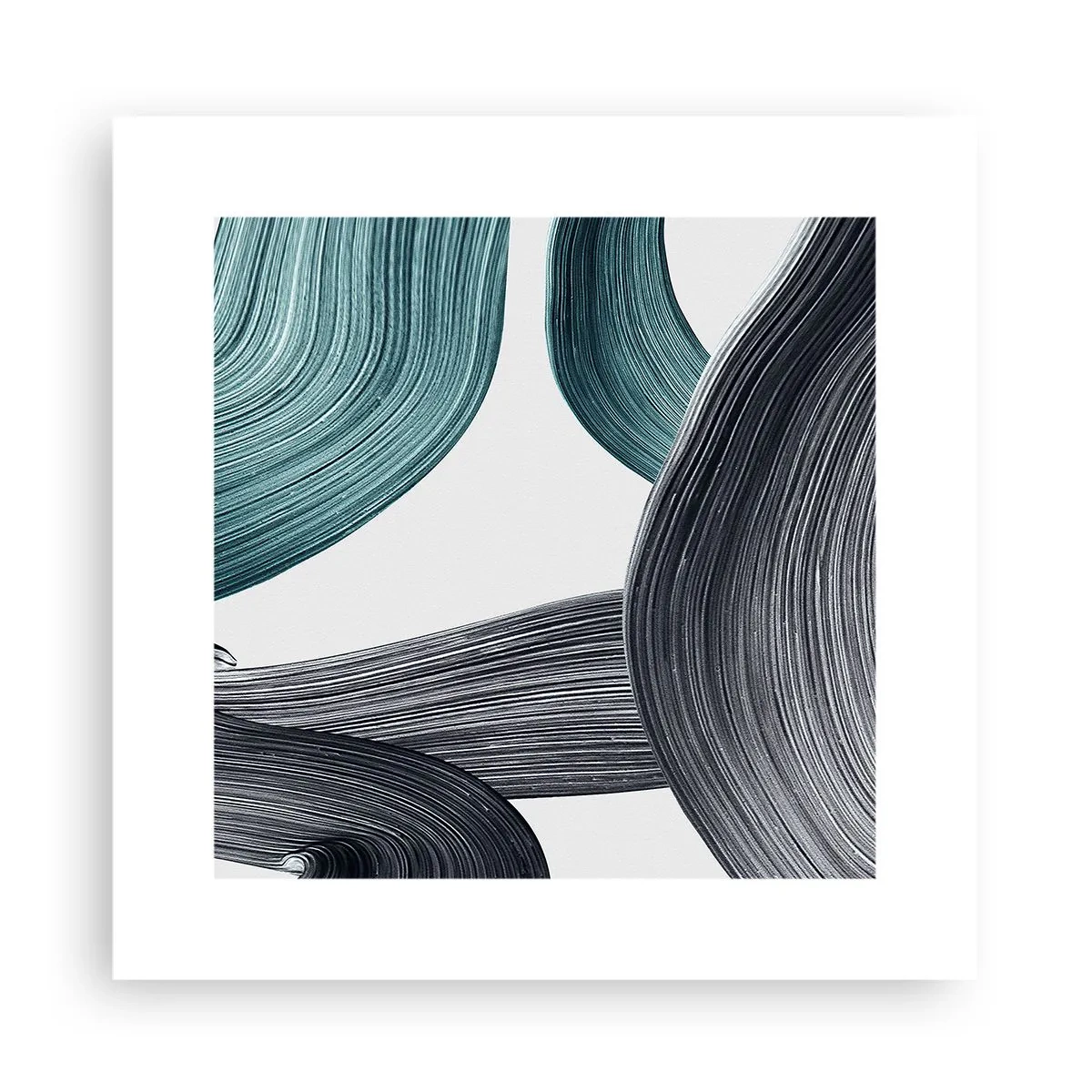 Poster - Emerald and Black Trails - 30x30 cm