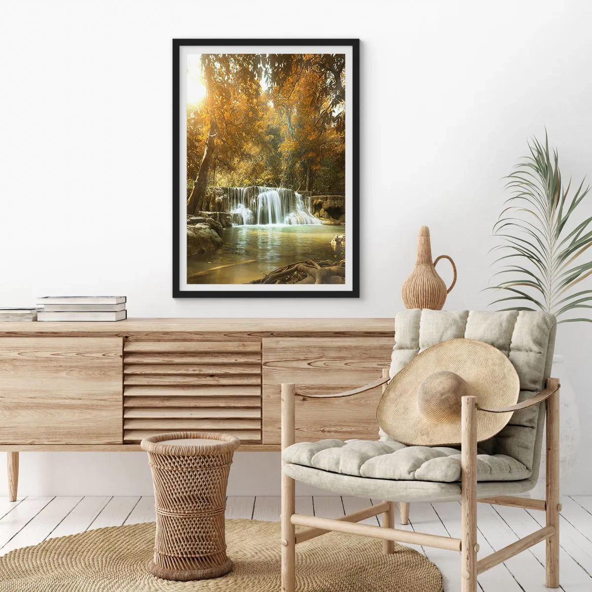 Poster in black frame - Park Cascade - 40x50 cm