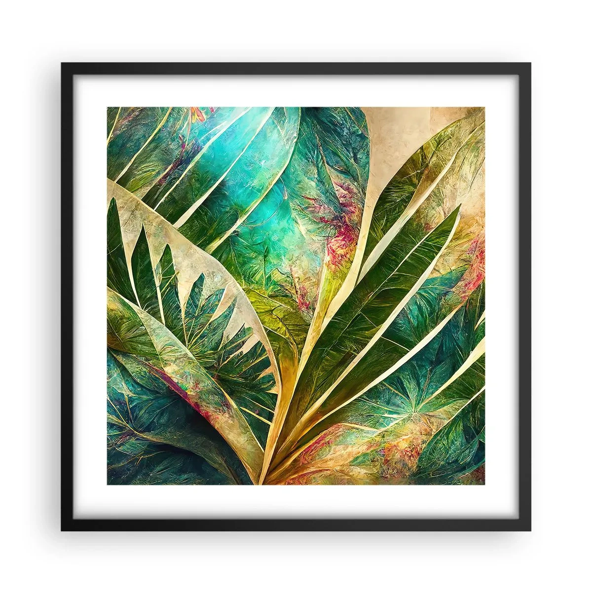 Poster in black frame - Colours of the Tropics - 50x50 cm