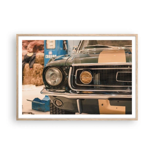 Poster in light oak frame - Encounter with the Legend - 100x70 cm