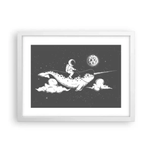 Poster in white frmae - Space Rider - 40x30 cm