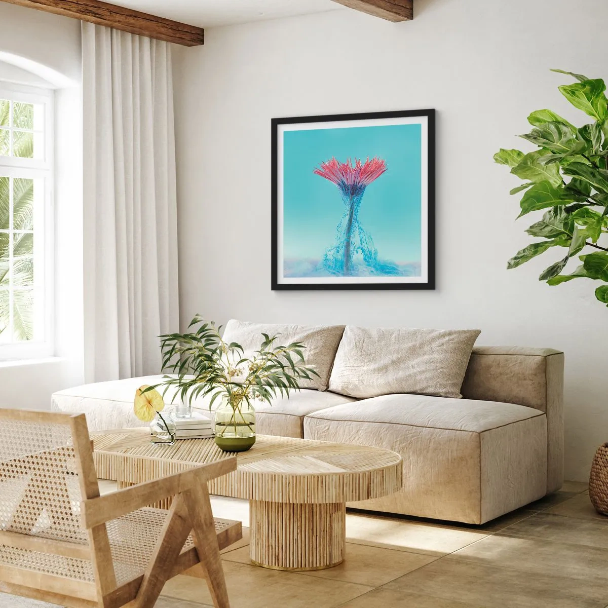 Poster in black frame - In a Lively Embrace - 50x50 cm