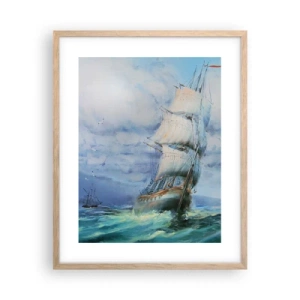 Poster in light oak frame - Happy Winds - 40x50 cm