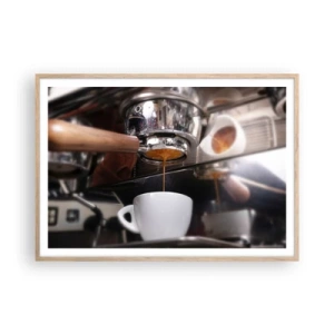 Poster in light oak frame - Good Moment of the Day - 100x70 cm