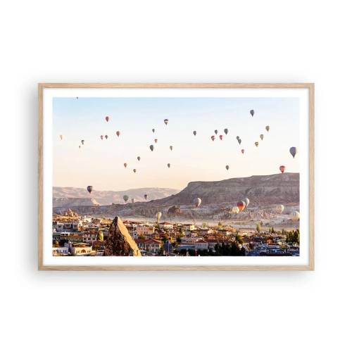 Poster in light oak frame - Like Ships in the Sky - 91x61 cm