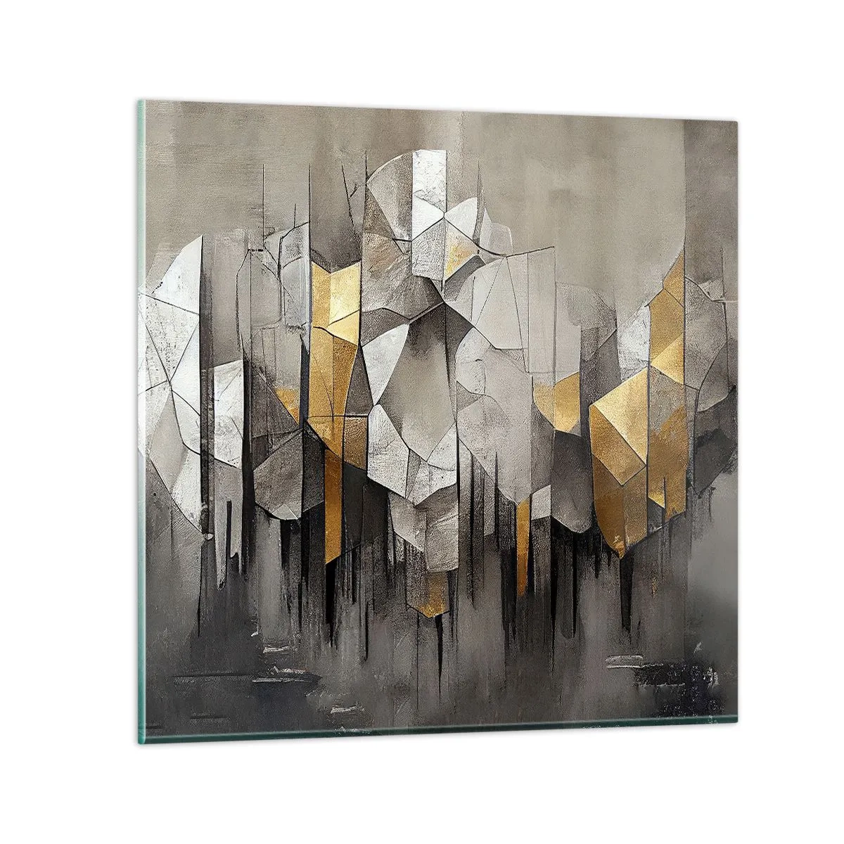 Glass picture - Composition of Ice and Light - 60x60 cm