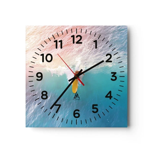 Wall clock - Clock on glass - Ocean Rider - 40x40 cm