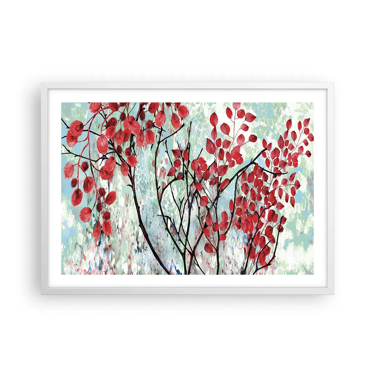 Poster in white frmae - Tree in Scarlet - 70x50 cm