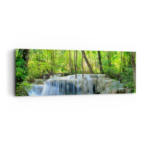 Canvas picture - Drowning in Turquoise and Green - 90x30 cm