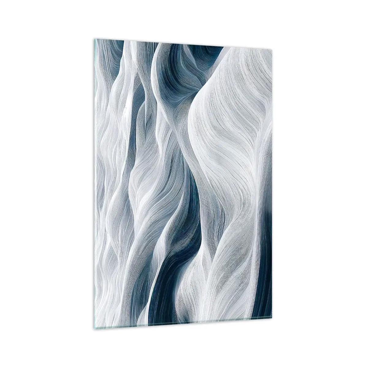 Glass picture - White and Blue Waves - 80x120 cm