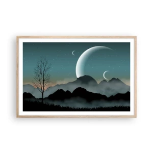 Poster in light oak frame - Carnival of a Starry Night - 91x61 cm