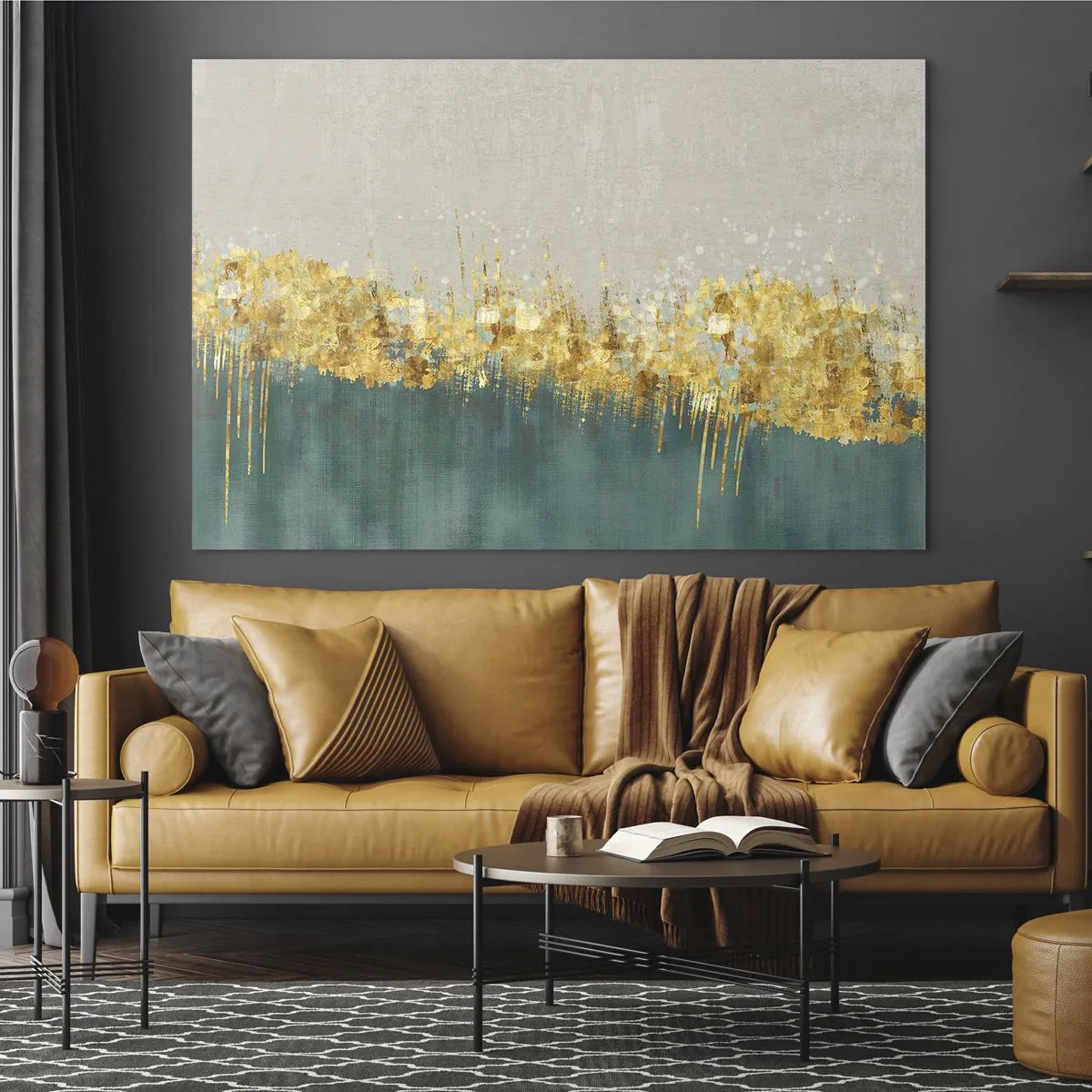 Glass picture - Golden Border - 120x80 cm