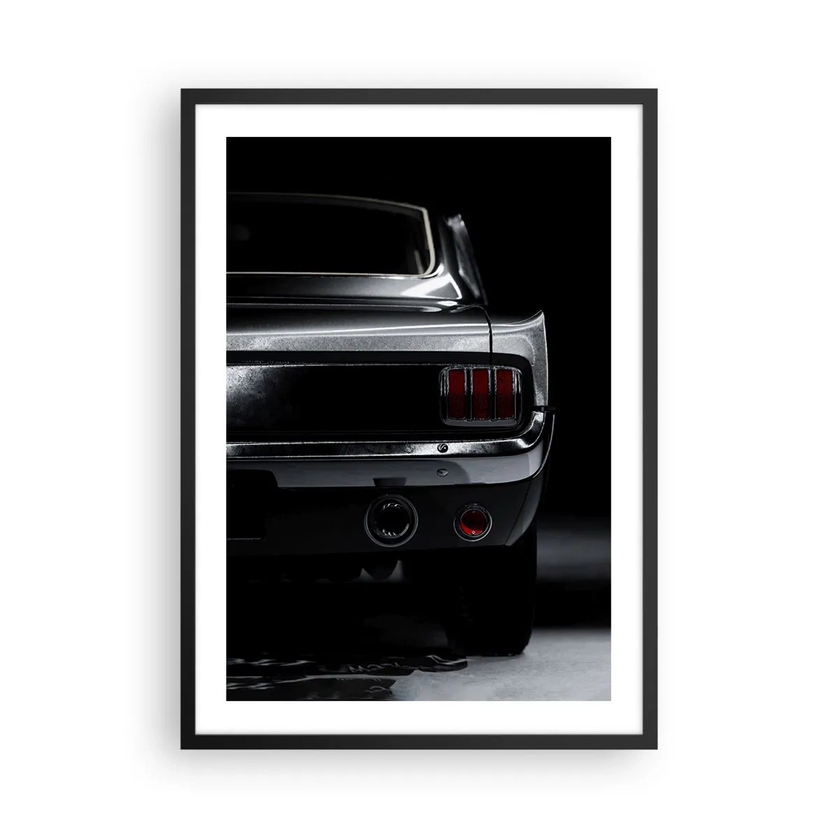 Poster in black frame - A stylish take on the rear of a classic car - 50x70cm - Charm of the Classic - Modern wall decoration for the living room and bedroom ARTTOR