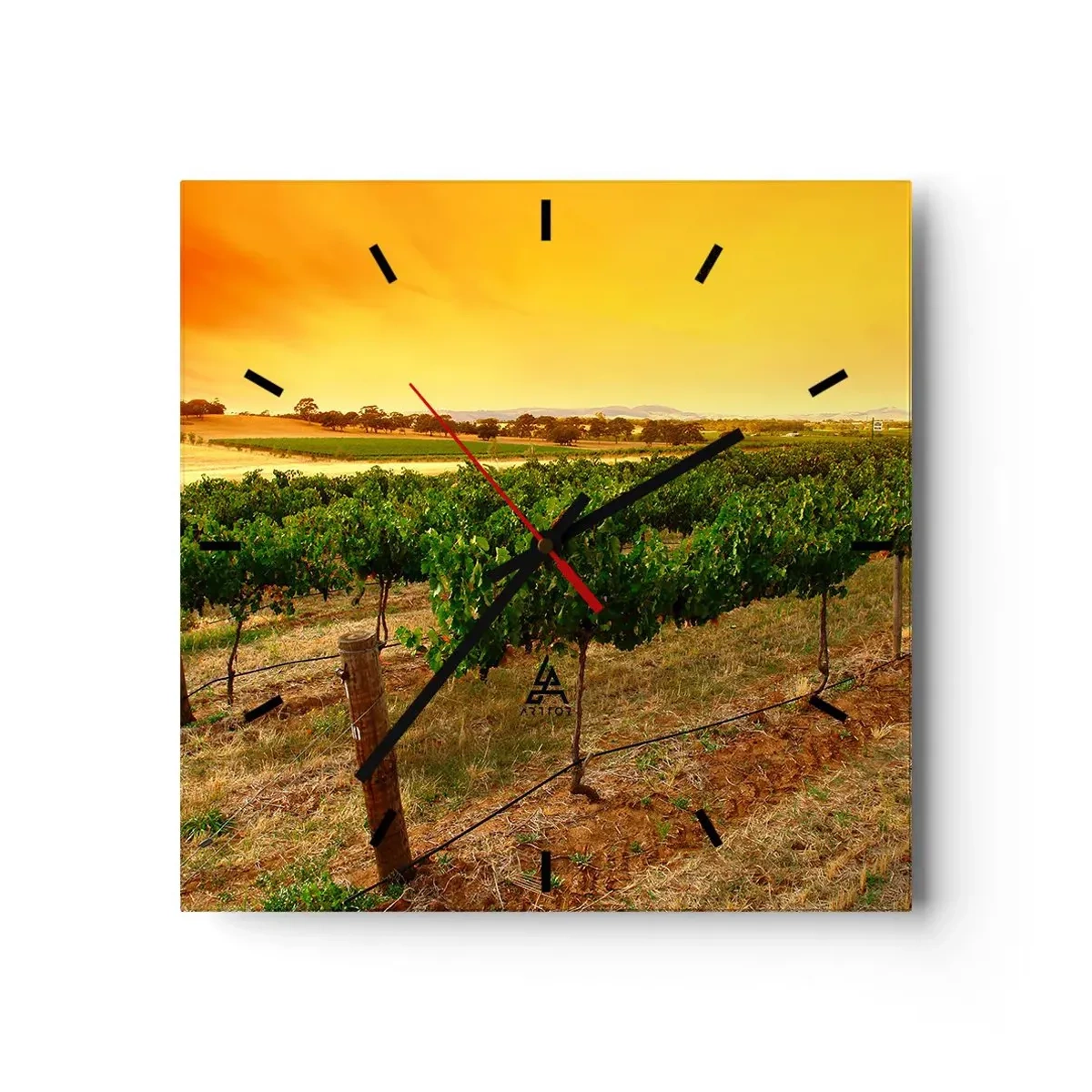 Wall clock - Clock on glass - Drink up the Sun - 30x30 cm
