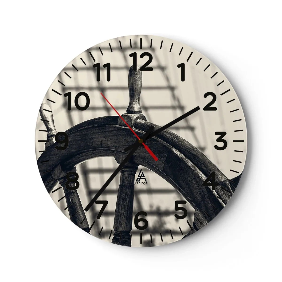 Wall clock - Clock on glass - Sea Tales - 30x30 cm